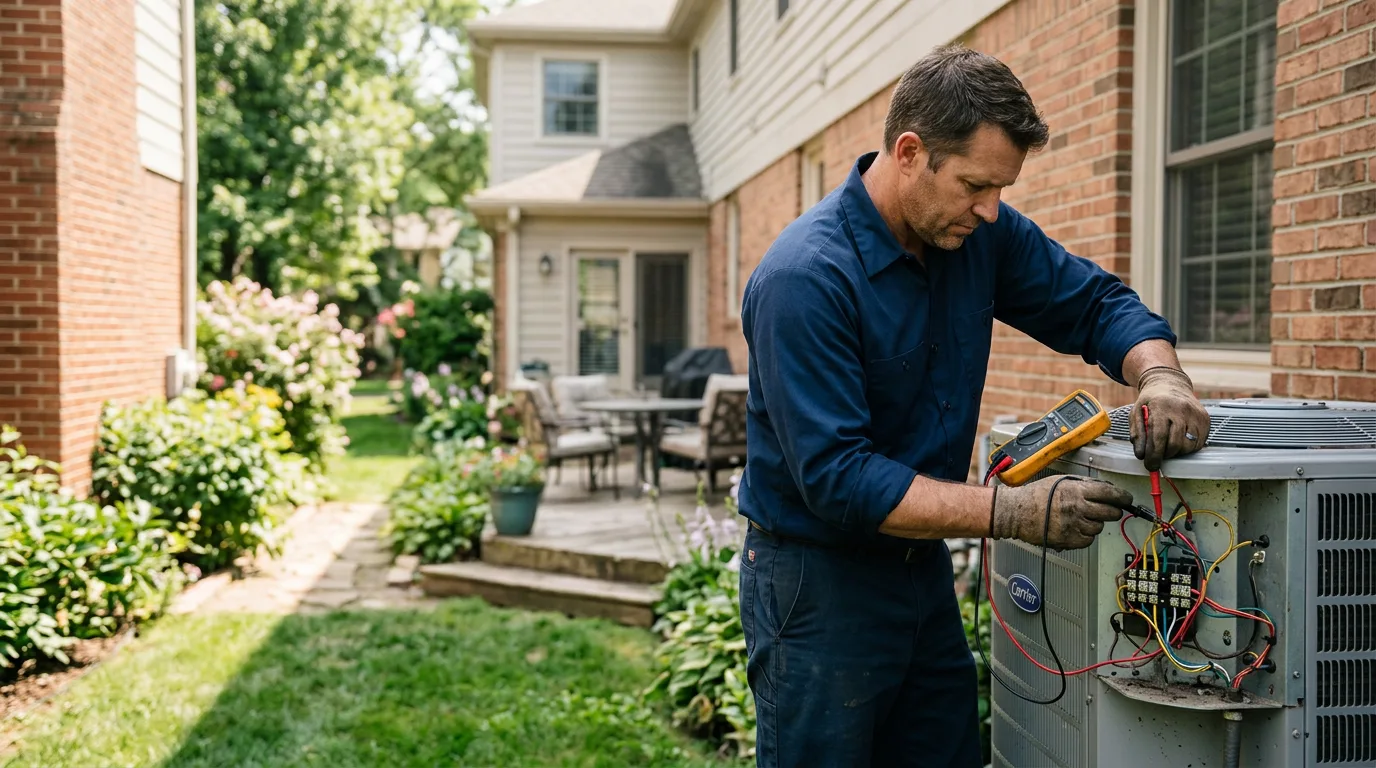 HVAC technician working near West Oneonta, NY